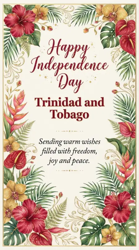 Trinidad And Tobago Independence Day 2026 Greeting Card - Free Trinidad And Tobago Independence Day 2026 Download