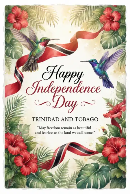 Trinidad And Tobago Independence Day 2026 Greetings - Free Trinidad And Tobago Independence Day 2026 Download
