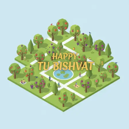 Tu Bishvat Vector Poster Text - Free Happy Tu Bishvat Download