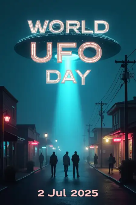 Ufo In Clouds Image For Celebration - Free World Ufo Day 2025 Download