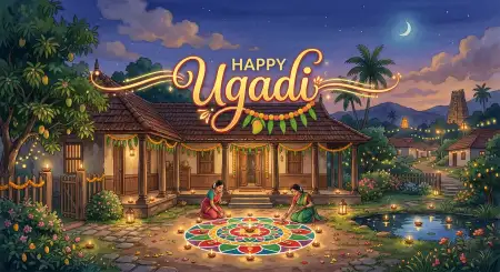 Free Ugadi Digital Greeting Card Background Image Download