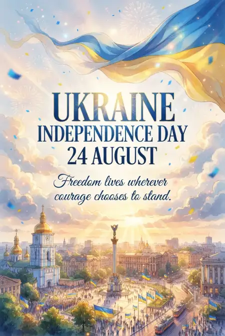 Ukraine Independence Day 2026 Wishes - Free Ukraine Independence Day 2026 Download
