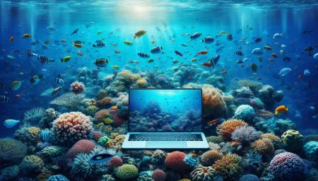Underwater-themed Laptop Background Images With Marine Life And Coral Reefs - Free Background Download