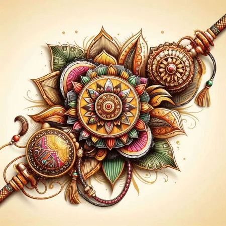 Unique Raksha Bandhan Images With Religious And Traditional Symbols - Free Raksha Bandhan Download