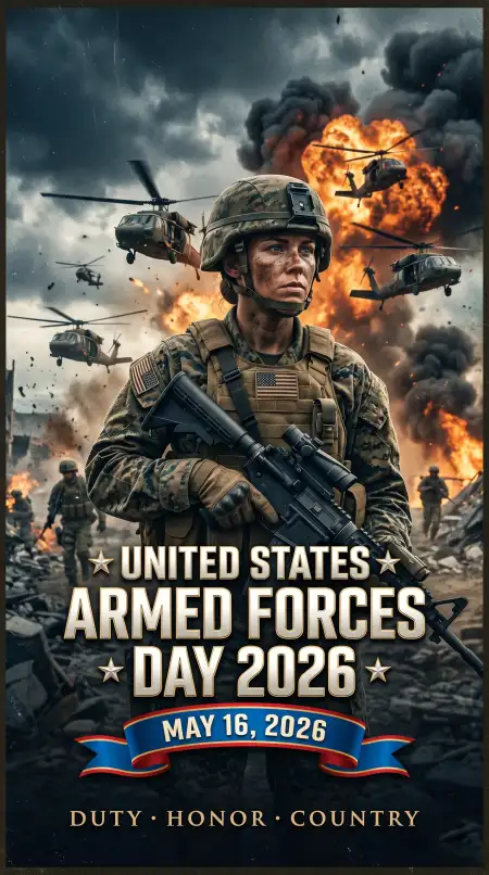 Free United States Armed Forces Day 2026 Army Appreciation Poster Background Image Download