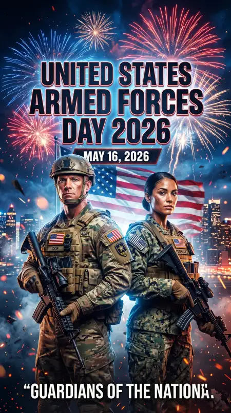 Free United States Armed Forces Day 2026 Poster Design Background Image Download