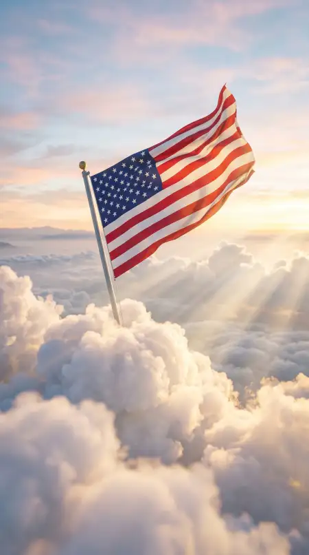 Free United States Flag Photography With Dramatic Sky Background Background Image Download