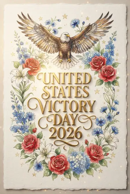 United States Victory Day 2026 Patriotic Banner - Free United States Victory Day 2026 Download
