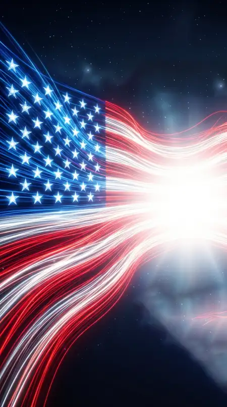 Usa Flag Wallpaper With Glowing Stars Patriotic Background - Free Wall Background Download