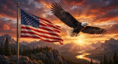 usa flag with eagle patriotic artwork hd images