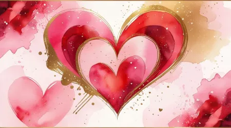 Valentine Day Background In Watercolor Style - Free Background Download