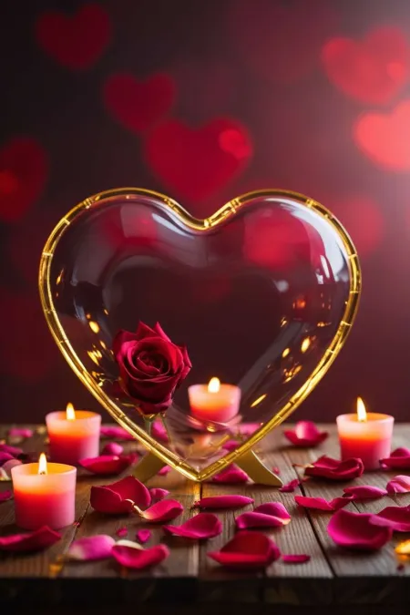 Valentine Day Background With Hearts And Roses - Free Background Download