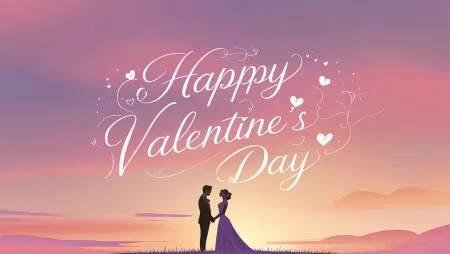 Valentine Day Background With Romantic Sunset - Free Background Download