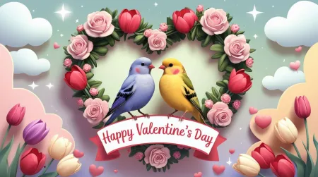 Valentine Day Background With Rose Petals And Balloons - Free Background Download