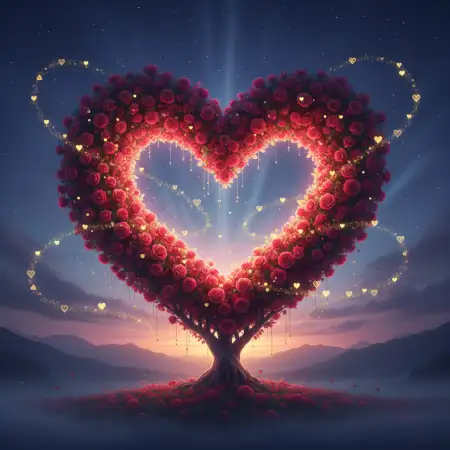 Valentine Love Background With Glowing Hearts - Free Happy Valentines Day Background Hd Download