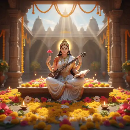 Vasant Panchami Background Divine Look - Free Vasant Panchami Background Download