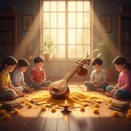 Vasant Panchami Background Education Theme - Free Vasant Panchami Background Download