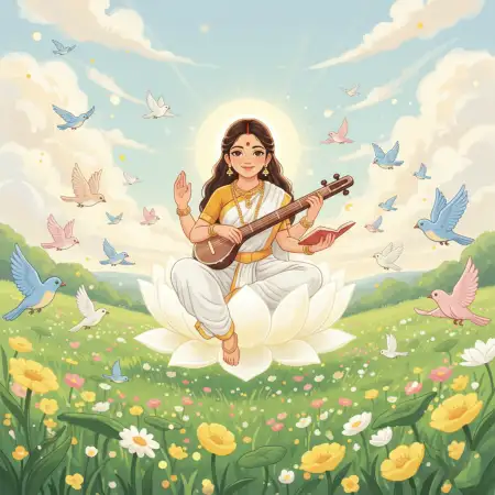 Vasant Panchami Background For Poster Banner Design - Free Vasant Panchami Background Download