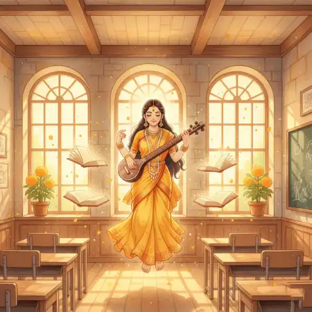 Vasant Panchami Background For School Poster - Free Vasant Panchami Background Download