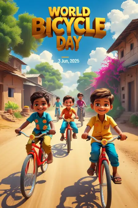 Vector Design Of World Bicycle Day - Free Related World Bicycle Day Image