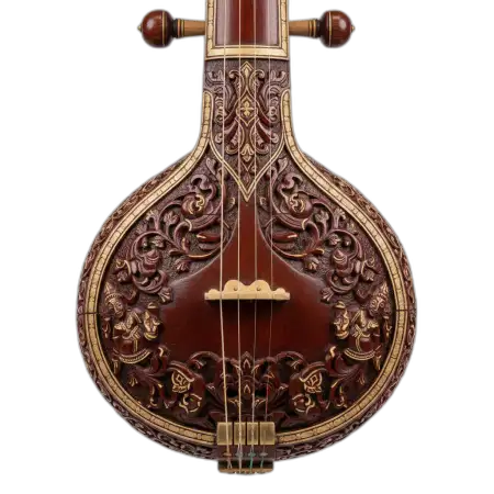 Veena Png Ornamental Design - Free Png Download