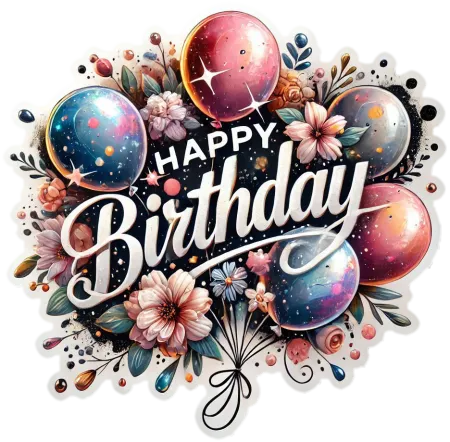 vibrant balloon happy birthday text images download