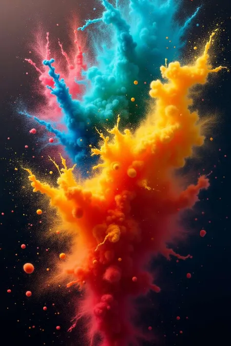 Vibrant Holi Festival Powder Burst Background - Free Background Download