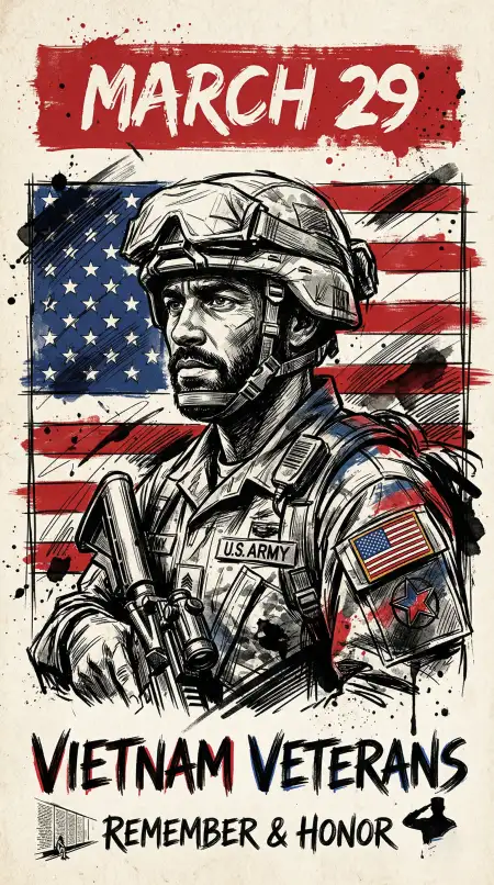 Vietnam Veterans Remembrance Illustration Png - Free United States National Vietnam War Veterans Day Download
