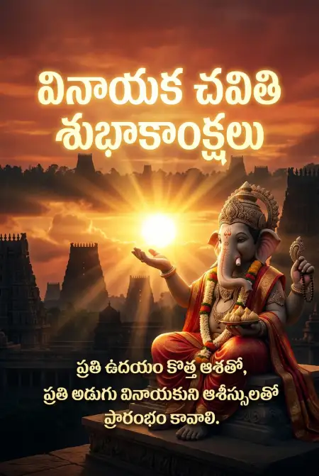 vinayaka chavithi creative wishes images telugu - Ganesh
