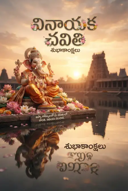 vinayaka chavithi greeting card telugu - Ganesh