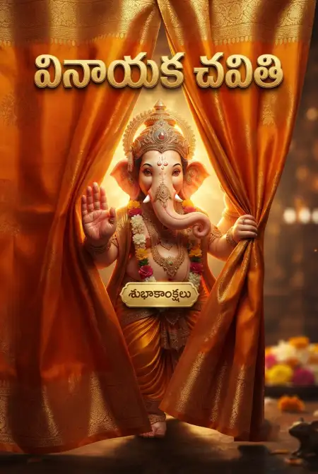 vinayaka chavithi poster design telugu - Ganesh