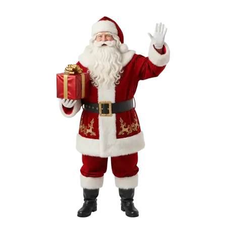 Vintage Santa Claus With Gift Sack Png - Free Png Download