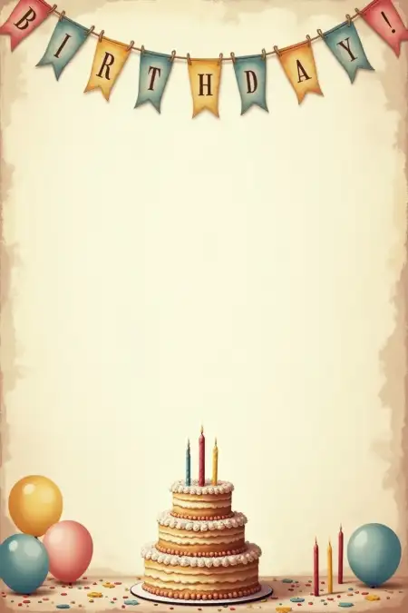 Vintage Style Birthday Background Design - Free Related Birthday Background Image