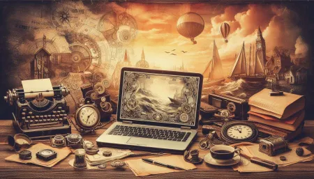 Vintage-style Laptop Background Images With A Retro Aesthetic - Free Background Download