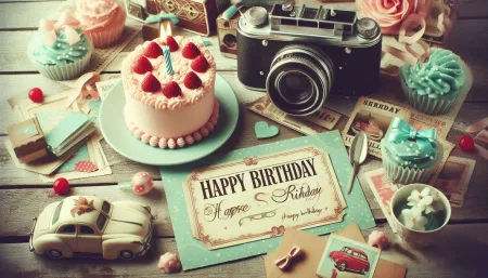 Vintage-themed Happy Birthday Image Download For Retro Lovers - Free Related Happy Birthday Image