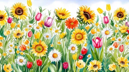 vintage watercolor flower wallpaper design