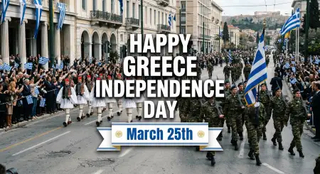 Viral Captions Greek Independence Day - Free Happy Greece Independence Day 2026 Download
