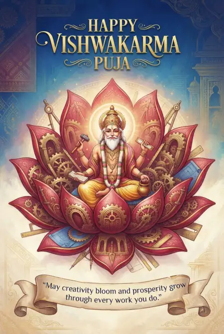 vishwakarma puja hindi greeting card 2026 2 - Wishes