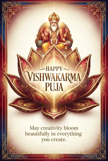 vishwakarma puja wishes greeting card 2026 - Wishes