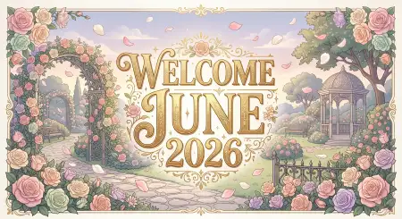 Welcome June 2026 Aesthetic Pinterest Post Images - Free Welcome June Download