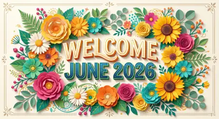 Welcome June 2026 Community Social Media Greetings - Free Welcome June Download
