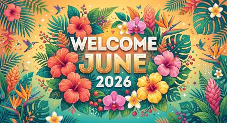 Welcome June 2026 Instagram Post Design - Free Welcome June Download