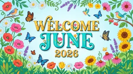 Welcome June 2026 Instagram Quote Post Design - Free Welcome June Download