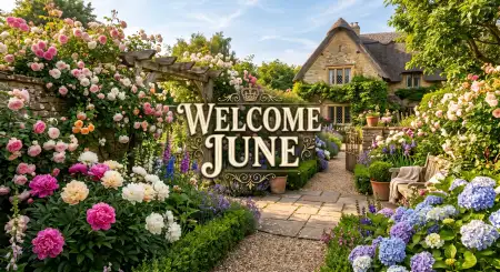 Welcome June Garden Flowers Wallpaper - Free Welcome June Download
