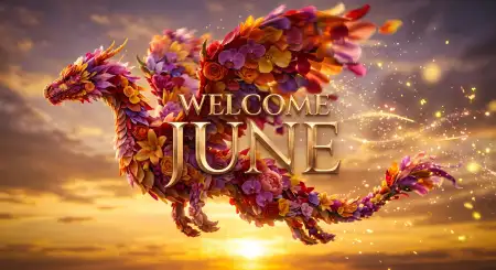 Welcome June Modern Calligraphy Wallpaper - Free Welcome June Download