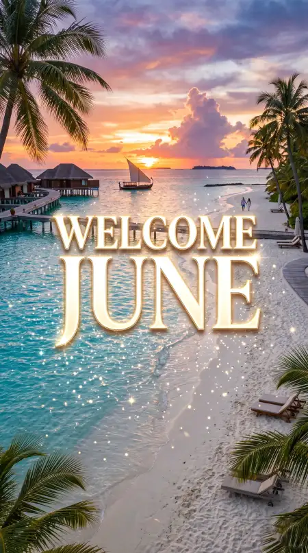 Welcome June Tropical Background Images - Free Welcome June Download