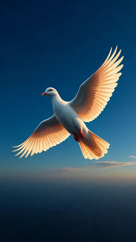 White Dove Flying In Blue Sky For Anniversary Wishes - Free White Dove Flying Download