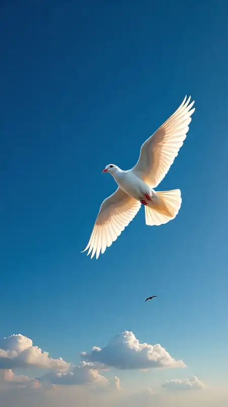 White Dove Flying In Blue Sky Png Download - Free White Dove Flying Download