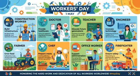 Workers Day Facebook Post Images Free - Free International Labor Day Wishes 2026 Download