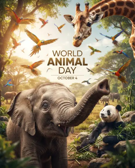 world animal day animal family images 2026 - World Animal Day 2026
